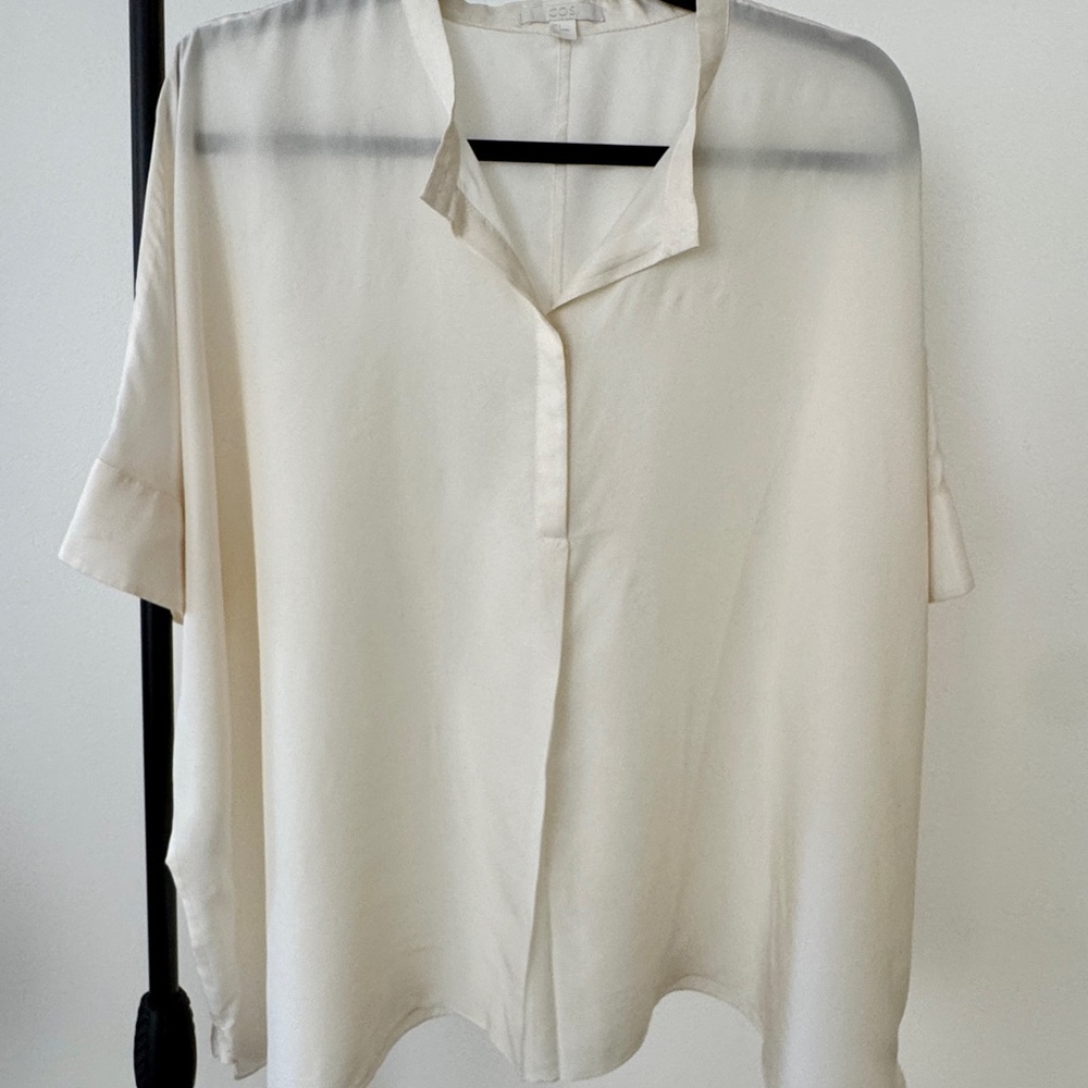 Elegant Cream Women's Silk Top